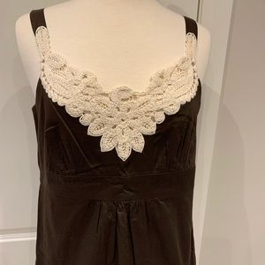 Loft tank top with crochet detail.